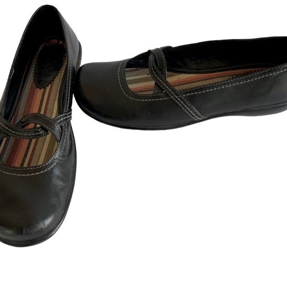 Clarks Black Leather Shoes Sz 7M - Picture 6 of 10